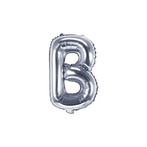 Balón foliový písmeno "B", 35 cm, stříbrný (NELZE PLNIT HELIEM) - Partydeco