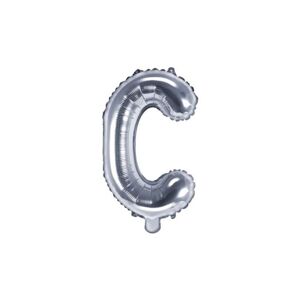 Balón foliový písmeno "C", 35 cm, stříbrný (NELZE PLNIT HELIEM) - Partydeco