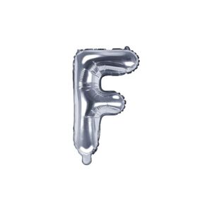 Balón foliový písmeno "F", 35 cm, stříbrný (NELZE PLNIT HELIEM) - Partydeco