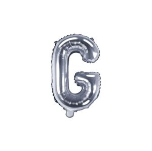 Balón foliový písmeno "G", 35 cm, stříbrný (NELZE PLNIT HELIEM) - Partydeco