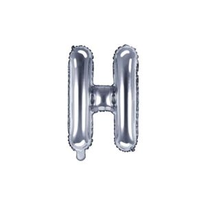 Balón foliový písmeno "H", 35 cm, stříbrný (NELZE PLNIT HELIEM) - Partydeco