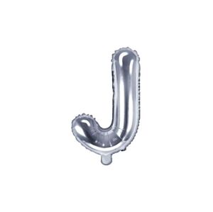 Balón foliový písmeno "J", 35 cm, stříbrný (NELZE PLNIT HELIEM) - Partydeco