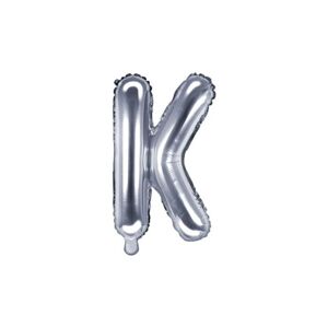 Balón foliový písmeno "K", 35 cm, stříbrný (NELZE PLNIT HELIEM) - PartyDeco