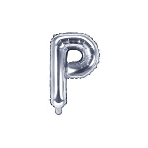 Balón foliový písmeno "P", 35 cm, stříbrný (NELZE PLNIT HELIEM) - PartyDeco
