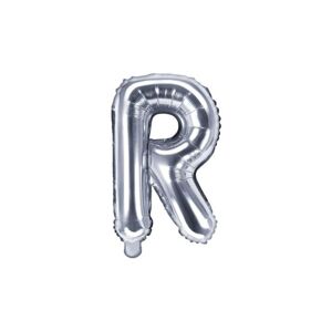 Balón foliový písmeno "R", 35 cm, stříbrný (NELZE PLNIT HELIEM) - Partydeco