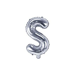 Balón foliový písmeno "S", 35 cm, stříbrný (NELZE PLNIT HELIEM) - Partydeco