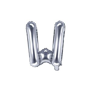 Balón foliový písmeno "W", 35 cm, stříbrný (NELZE PLNIT HELIEM) - Partydeco