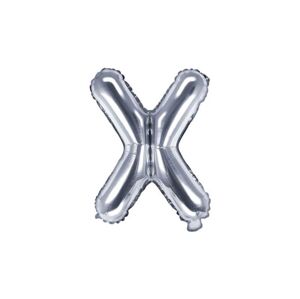 Balón foliový písmeno "X", 35 cm, stříbrný (NELZE PLNIT HELIEM) - Partydeco