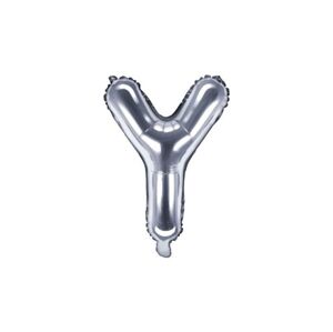 Balón foliový písmeno "Y", 35 cm, stříbrný (NELZE PLNIT HELIEM) - Partydeco