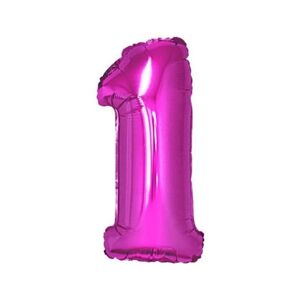 Balón foliový číslice růžová 35 cm - 1 (NELZE PLNIT HELIEM) - GoDan