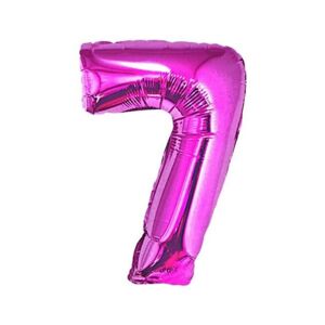 Balón foliový číslice růžová 35 cm - 7 (NELZE PLNIT HELIEM) - GoDan