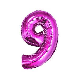 Balón foliový číslice růžová 35 cm - 9 (NELZE PLNIT HELIEM) - GoDan