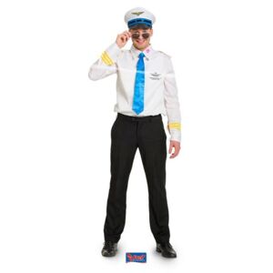 Kostým pilot (košile, čepice,kravata) vel. M/L - Folat
