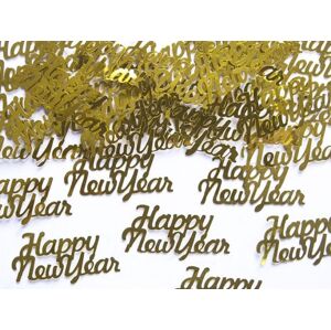 Happy New Year - konfety zlaté 4x2 cm - Silvestr - PartyDeco