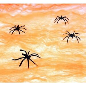 Pavučina oranžová s pavouky 20 g + 4 pavouci - Halloween - GoDan