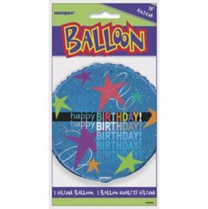 Balón foliový 45 cm Happy Birthday Cosmic - UNIQUE