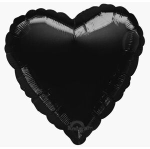 Foliový balón 45 cm Srdce černé - UNIQUE