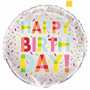 Balón foliový Happy Birthday Donut 45 cm - UNIQUE