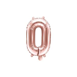 Balón foliový číslice růžovozlatá - Rose Gold 35 cm - 0 (NELZE PLNIT HELIEM) - PartyDeco