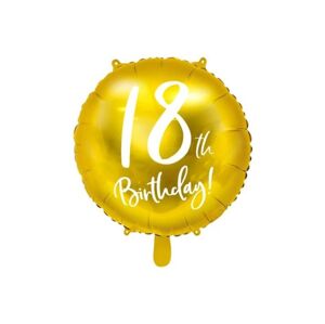 Balón foliový 18. narozeniny zlatý, 45 cm - PartyDeco