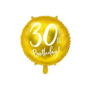 Balón foliový 30. narozeniny zlatý, 45 cm - PartyDeco