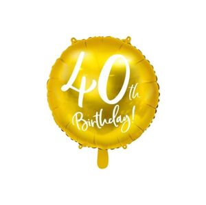 Balón foliový 40. narozeniny zlatý, 45 cm - PartyDeco