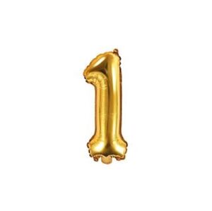 Balón foliový číslice zlatá 35 cm - 1 (NELZE PLNIT HELIEM) - PartyDeco