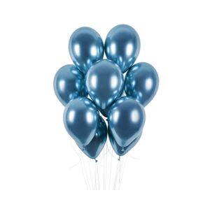 Balónky chromované 50 ks modré lesklé - průměr 33 cm - SMART
