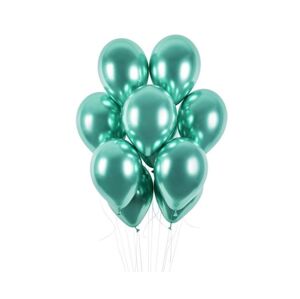 Balónek chromovaný 1 KS lesklý zelený - průměr 33 cm - GoDan