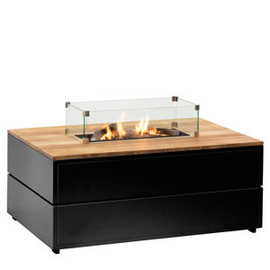 Stůl s plynovým ohništěm cosipure 120 černý rám / deska teak - rozbalený produkt