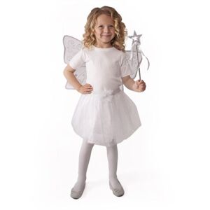 Kostým tutu sukně bílý motýl s křídly a hůlkou - RAPPA