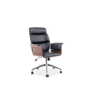 Kancelářské křeslo: SIGNAL OREGON SIGNAL - stoličky: ekokoža čierna/ drevo orech