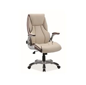 Kancelářské křeslo: SIGNAL Q-389 SIGNAL - stoličky: ekokoža krémová + hnedá
