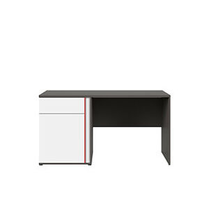 Black Red White Kancelářský stůl: GRAPHIC - BIU1D1SL / B Farba: sivý wolfram/biely/červený