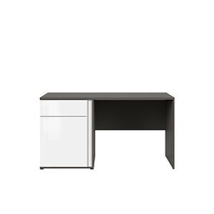 BRW Kancelářský stůl: GRAPHIC - BIU1D1SL / C Farba: sivý wolfram/biely zrkadlový lesk