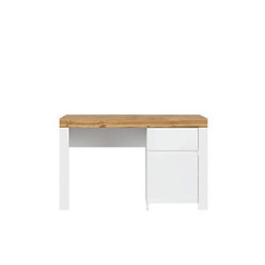 Black Red White Kancelářský stůl: HOLTEN - BIU1D1S Farba: biela/dub wotan/biely lesk