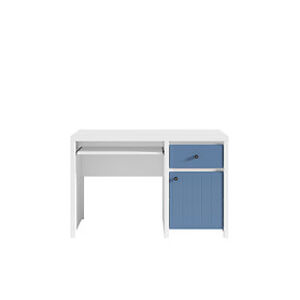 BRW Kancelářský stůl: KARET - BIU1D1S / 120_A Farba: biela/modrá