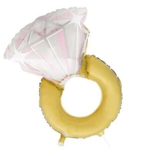 Balón foliový svatební prsten - prstýnek růžový 81 cm - rozlučka se svobodou - UNIQUE