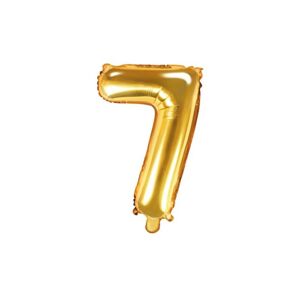 Balón foliový číslice zlatá 35 cm - 7 (NELZE PLNIT HELIEM) - PartyDeco