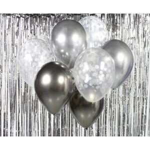 Sada latexových balónků - chromovaná stříbrná 7 ks, 30 cm - GoDan