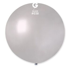Balón latex metalický 80 cm - stříbrný 1 ks - SMART