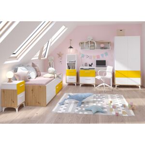 WIP Dětský pokoj HEY 1 Barva: Dub artisan/bílá/žlutá