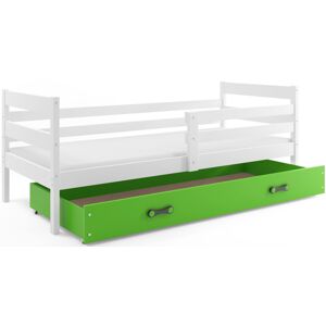 BMS Dětská jednolůžková postel ERYK | bílá Barva: bílá / zelená, Rozměr: 190 x 80 cm