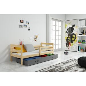 BMS Dětská jednolůžková postel s úložným prostorem ERYK | borovice Barva: Borovice / šedá, Rozměr: 190 x 80 cm
