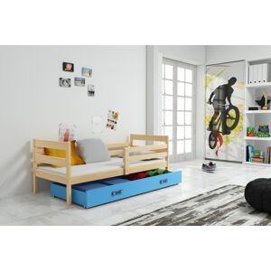 BMS Dětská jednolůžková postel s úložným prostorem ERYK | borovice Barva: Borovice / modrá, Rozměr: 190 x 80 cm