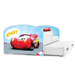 BMS Dětská obrázková postel s přistýlkou LUKI 2 | bílá Obrázek: Auto