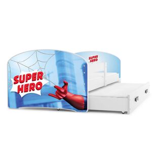 BMS Dětská obrázková postel s přistýlkou LUKI 2 | bílá Obrázek: Super Hero
