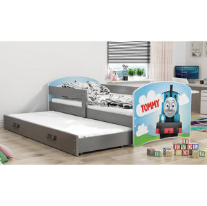 BMS Dětská obrázková postel s přistýlkou LUKI 2 | šedá Obrázek: Tommy