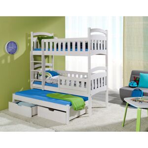 ArtBed Dětská patrová postel s přistýlkou DOMINIK III Provedení: Moření - Barva