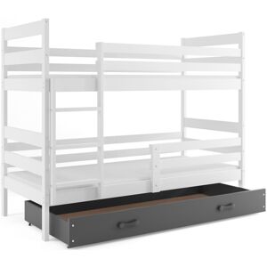 BMS Dětská patrová postel ERYK | bílá Barva: bílá / šedá, Rozměr: 160 x 80 cm